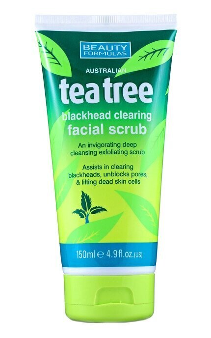Sejas ādas pīlings ar tējas koku Beauty Formulas (Blackhead Clearing Facial Scrub) 150 ml cena un informācija | Sejas ādas kopšana | 220.lv