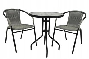 Комплект уличной мебели Coffee Round 60/2, серый/черный цена и информация | Комплекты уличной мебели | 220.lv