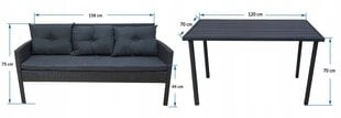 Комплект мебели для сада Capri 145 см Silver / Light Grey Dallas Light Grey / Grey 6+1 цена и информация | Комплекты уличной мебели | 220.lv