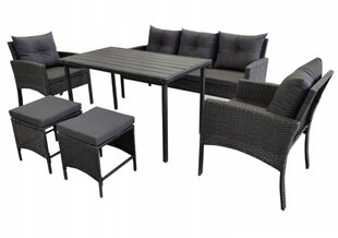 Комплект мебели для сада Capri 145 см Silver / Light Grey Dallas Light Grey / Grey 6+1 цена и информация | Комплекты уличной мебели | 220.lv