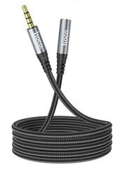 Hoco UPA20 Aux Audio vads 3.5 mm (M) -> 3.5 mm (F) 1m Melns cena un informācija | Kabeļi un vadi | 220.lv