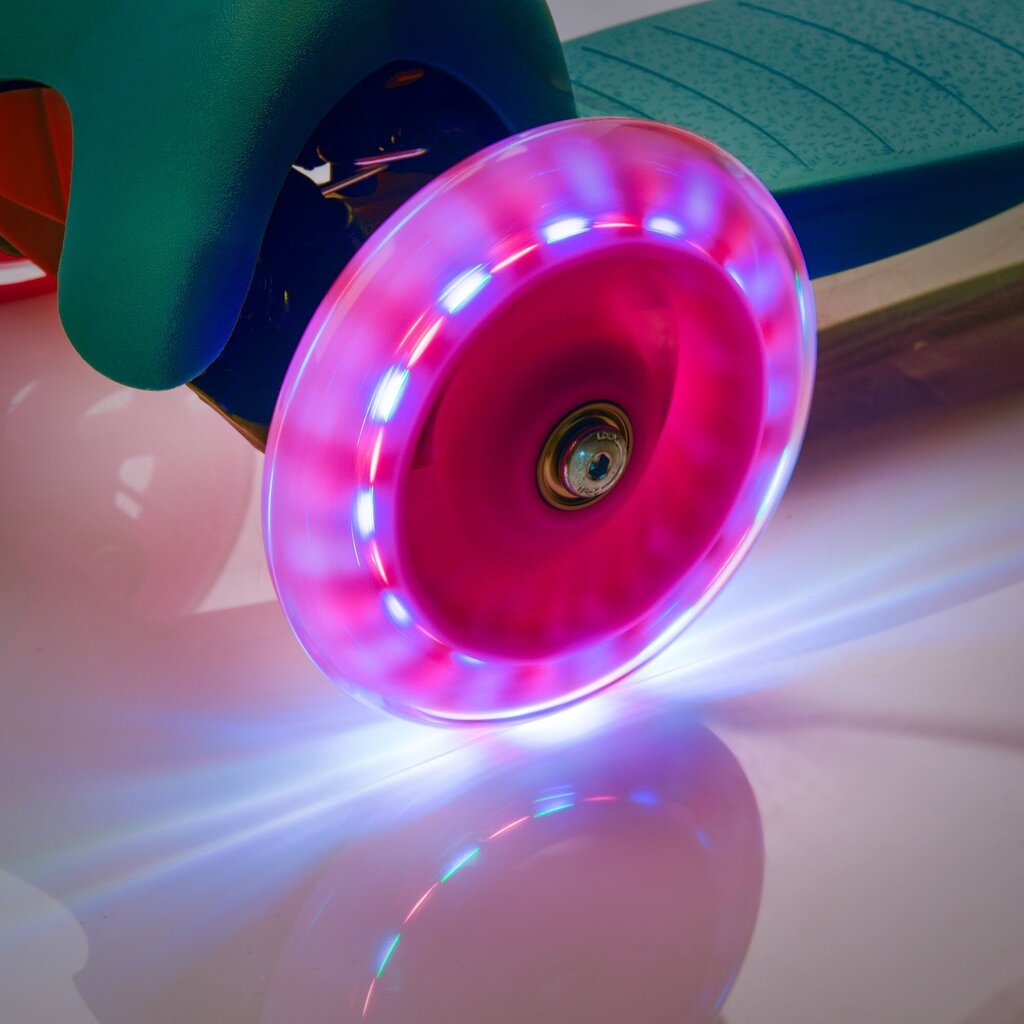 Trīsriteņu skrejritenis Meteor Tucan LED, turquoise-pink цена и информация | Skrejriteņi | 220.lv