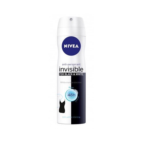 Nivea Antiperspirants sprejs Black & White Invisible Pure 150 ml cena un informācija | Dezodoranti | 220.lv