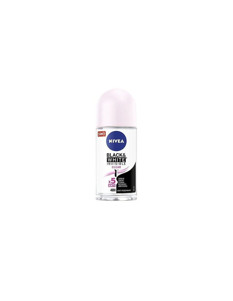 Nivea Ball antiperspirants Invisible For Black & White Clear 50 ml цена и информация | Dezodoranti | 220.lv