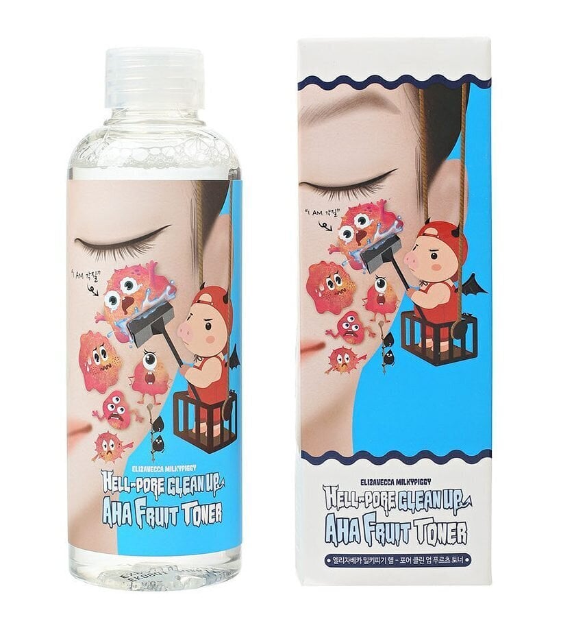 Tonizējošais līdzeklis, Elizavecca Milky Piggy Hell-Pore Clean Up AHA Fruit Toner, 200 ml cena un informācija | Sejas ādas kopšana | 220.lv