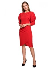 Платье с пышными рукавами S284 - красное цена и информация | Платья | 220.lv