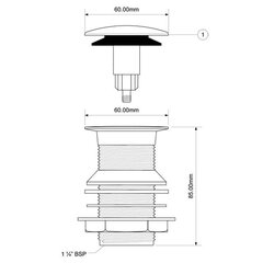 Головка сифонная McAlpine CWU60-CB цена и информация | Сифоны | 220.lv