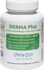 Vitamīnu komplekss suņiem un kaķiem Vetosan DERMA Plus, intensīva ādas un matu atjaunošana, atbalstīta dermatoloģiska ārstēšana, 60 tabletes cena un informācija | Vitamīni, uztura bagātinātāji, pretparazītu līdzekļi suņiem | 220.lv