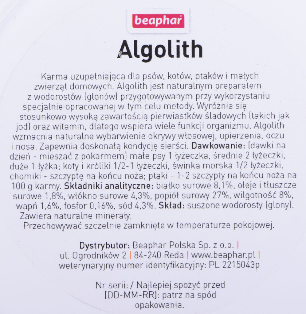 Jūras aļģu pulveris dzīvniekiem Beaphar, 500 g цена и информация | Vitamīni, uztura bagātinātāji, pretparazītu līdzekļi suņiem | 220.lv