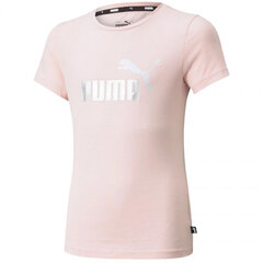 Футболка детская Puma ESS Logo Tee Jr 587041 36, розовая цена и информация | Рубашки для мальчиков | 220.lv