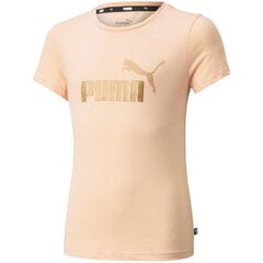 Детская футболка Puma ESS Logo Tee Jr 587041 91, оранжевая цена и информация | Рубашки для мальчиков | 220.lv