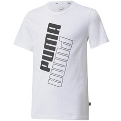 T-krekls bērniem Puma Power Logo Jr 589302 02, balts cena un informācija | Zēnu krekli | 220.lv