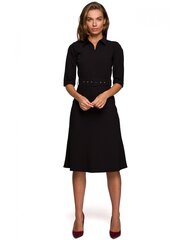 Платье с воротником и молнией спереди S231, черное цена и информация | Платья | 220.lv