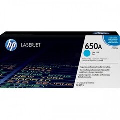 HP No.650A (CE271A), голубой картридж цена и информация | Картриджи для лазерных принтеров | 220.lv