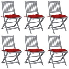 Saliekami āra krēsli ar matračiem vidaXL, 6 gab. цена и информация | Садовые стулья, кресла, пуфы | 220.lv