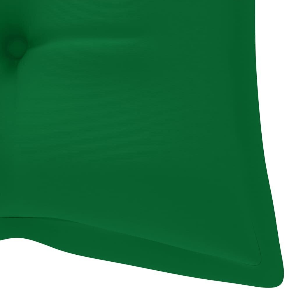 Sols ar zaļu matraci vidaXL, 120 cm cena un informācija | Dārza soli | 220.lv