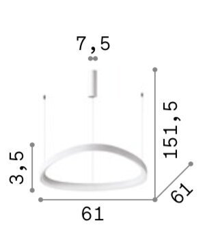 Iekarināma lampa GEMINI_SP_D61_NERO цена и информация | Lustras | 220.lv