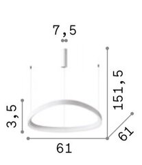 Iekarināma lampa GEMINI_SP_D61_BIANCO cena un informācija | Piekaramās lampas | 220.lv