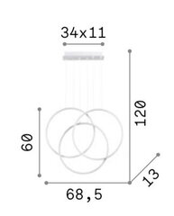 Iekarināma lampa FRAME_SP_CERCHIO_NERO цена и информация | Люстры | 220.lv