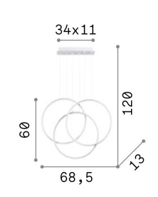 Iekarināma lampa FRAME_SP_CERCHIO_NERO cena un informācija | Piekaramās lampas | 220.lv