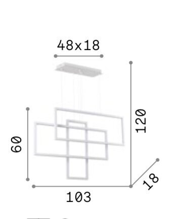 Iekarināma lampa FRAME_SP_RETTANGOLO_NERO cena un informācija | Lustras | 220.lv