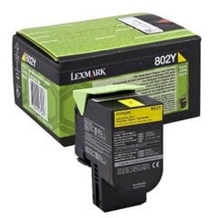 Toner Lexmark 802Y yellow | return | 1000 pgs | CX310dn / CX310n / CX410de / CX4 cena un informācija | Kārtridži lāzerprinteriem | 220.lv