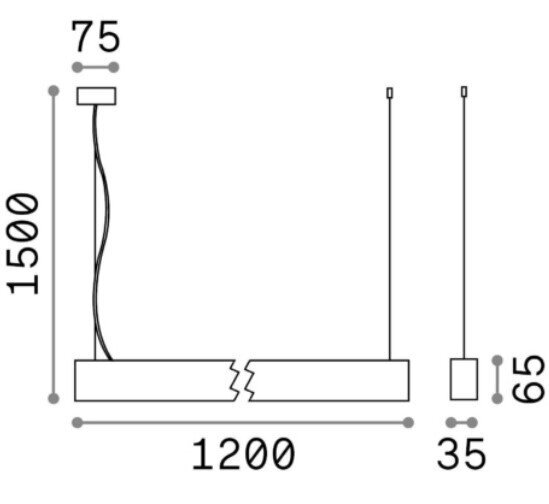 Piekārta lineāra lampa IdealLux Office SP 271200 cena un informācija | Piekaramās lampas | 220.lv