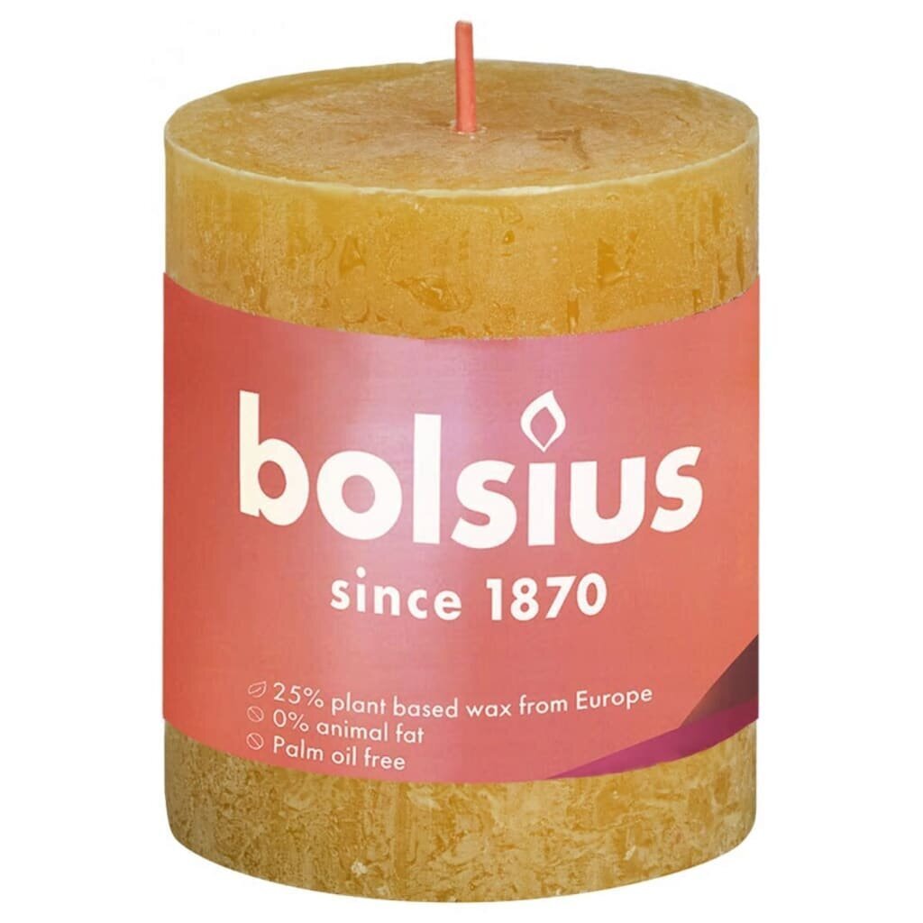 Bolsius cilindriskas sveces Shine, 6 gab., 80x68 mm, dzeltenas цена и информация | Sveces un svečturi | 220.lv