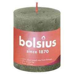 Bolsius cilindriskas sveces Shine, 6 gab., 80x68 mm, olīvu zaļas цена и информация | Подсвечники, свечи | 220.lv