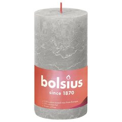 Bolsius cilindriskas sveces Shine, 6 gab., 130x68 mm, smilšpelēkas cena un informācija | Sveces un svečturi | 220.lv