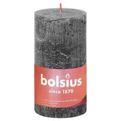 Bolsius cilindriskas sveces Shine, 6 gab., 130x68 mm, vētras pelēkas cena un informācija | Sveces un svečturi | 220.lv