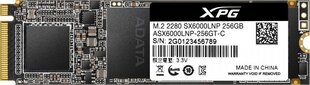 Жесткий диск ADATA XPG SX6000 Pro PCIe Gen3x4 256 ГБ, интерфейс SSD M.2 NVME, скорость записи 1200 МБ/с, скорость чтения 2100 МБ/с цена и информация | Внутренние жёсткие диски (HDD, SSD, Hybrid) | 220.lv