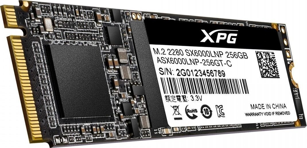 ADATA 256GB M.2 PCIe NVMe XPG SX6000 Pro цена и информация | Iekšējie cietie diski (HDD, SSD, Hybrid) | 220.lv