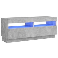 vidaXL TV galdiņš ar LED lampiņām, 100x35x40 cm, betona pelēks cena un informācija | TV galdiņi | 220.lv