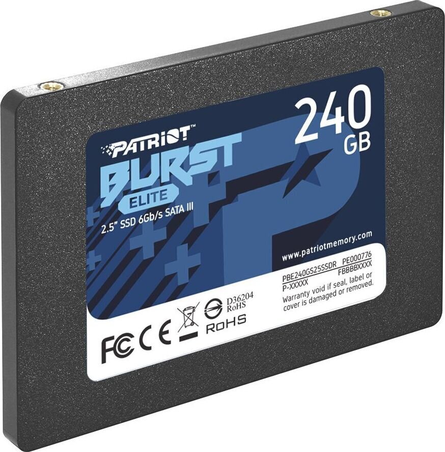 Patriot PBE240GS25SSDR цена и информация | Iekšējie cietie diski (HDD, SSD, Hybrid) | 220.lv