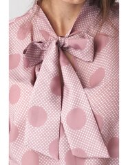 Женская блуза с окантовкой в ​​горошек на вырезе B111, розовая  цена и информация | Женские блузки, рубашки | 220.lv