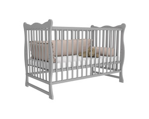 Bērnu gultiņa Bobas Julia, 120x60 cm, pelēka цена и информация | Детские кроватки | 220.lv