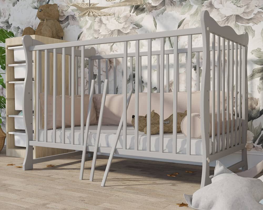 Bērnu gultiņa Bobas Julia, 120x60 cm, pelēka cena un informācija | Zīdaiņu gultas | 220.lv