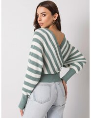 Sieviešu džemperis ar trīsstūrveida kakla izgriezumu Rue Paris, balts/piparmētru krāsā cena un informācija | Sieviešu džemperi | 220.lv
