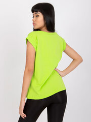 Sievietes spilgti zaļš vienkrāsains T-krekls cena un informācija | Blūzes, sieviešu krekli | 220.lv