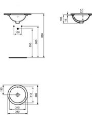 Керамический умывальник Ideal Standard Connect Round 38 см, крепится снизу, белый E505201 цена и информация | Для мойки | 220.lv