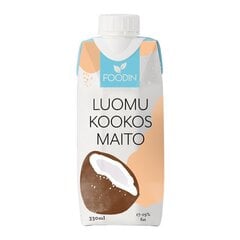 Organiskais kokosriekstu krēms FOODIN, 4 x 330 ml cena un informācija | Piena produkti | 220.lv