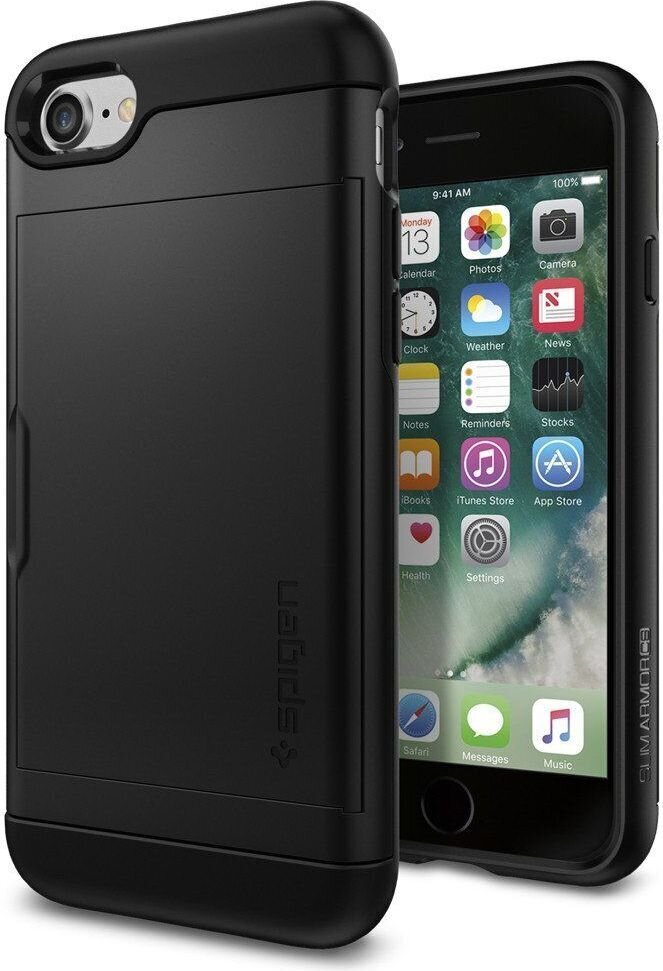 Spigen 042CS20455, piemērots iPhone 7, iPhone 8, melns cena un informācija | Telefonu vāciņi, maciņi | 220.lv