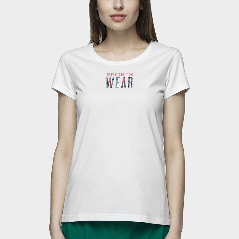 T-krekls sievietēm 4F W H4L21 TSD037 10S, balts цена и информация | T-krekli sievietēm | 220.lv