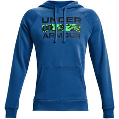 Свитер мужской Under Armour Rival FLC Signature HD M 1366 363 432, синий цена и информация | Мужские толстовки | 220.lv