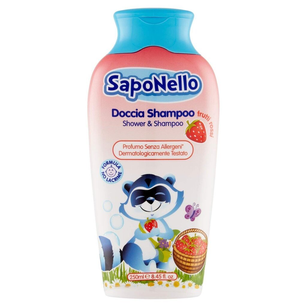Saponello dušas šampūns bērniem Zemeņu, 250 ml cena un informācija | Bērnu kosmētika, līdzekļi jaunajām māmiņām | 220.lv