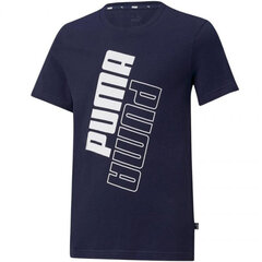 Футболка детская Puma Power Logo Tee Jr 589302 06, синяя цена и информация | Рубашки для мальчиков | 220.lv