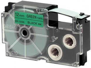 Casio XR-12GN Label Tape Dore compatible, melns un zaļš cena un informācija | Piederumi printerim | 220.lv