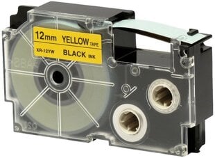 Casio XR-12YW Label Tape Dore compatible, melns un dzeltens cena un informācija | Piederumi printerim | 220.lv