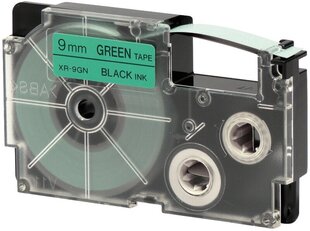 Casio XR-9GN Label Tape Dore compatible, melns un zaļš cena un informācija | Piederumi printerim | 220.lv